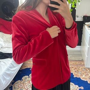 Red Velvet Blazer Calvin Klein